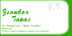 zsombor tapai business card